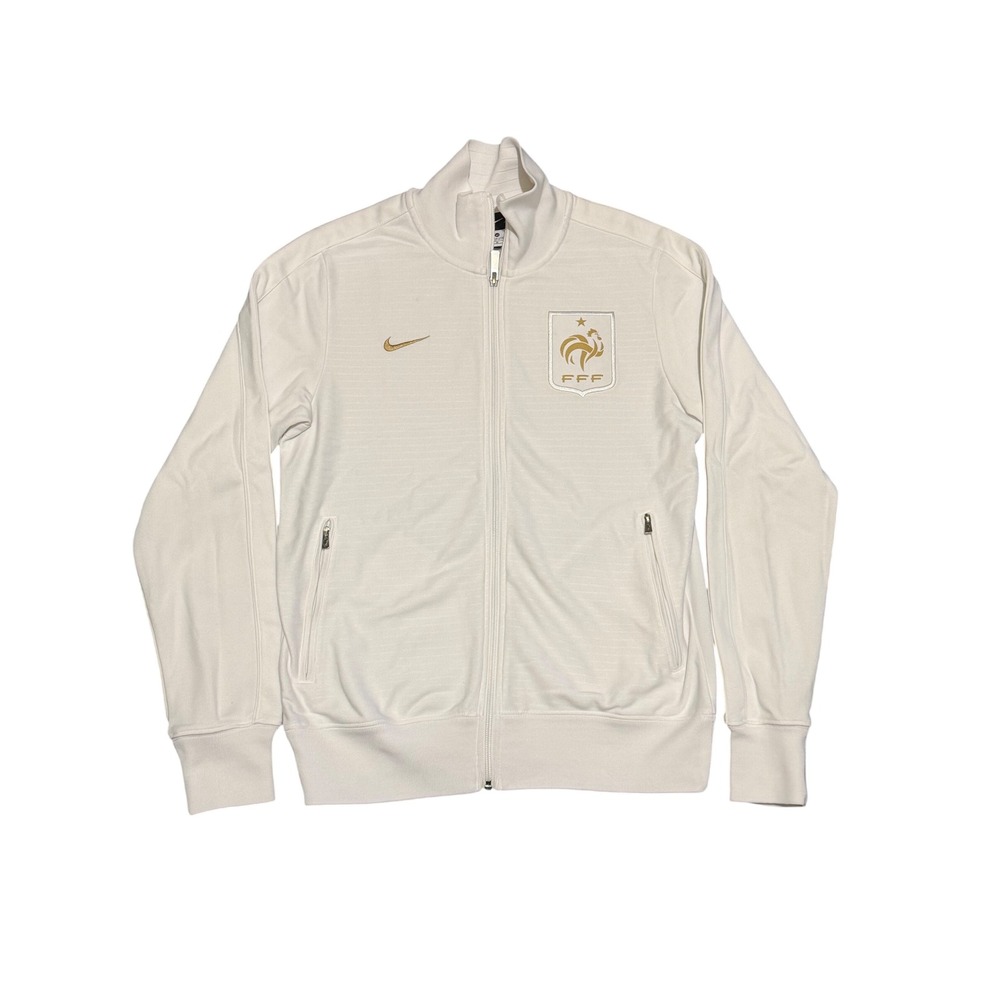 Nike France FFF N98 Track Jacket Mens M White Gold Soccer Full Zip 541349-100